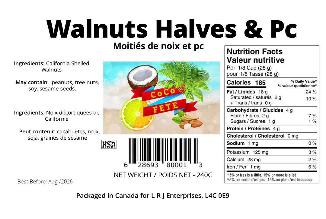 California Walnuts (Halves and Pcs)
